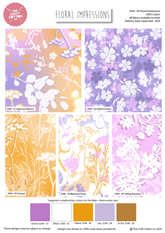 Lot de 5 Fat Quarters en coton imprimé Floral Impressions, 100 % coton, 45 x 55 cm de large, pour travaux manuels, quilting, couture, patchwork et décoration intérieure.